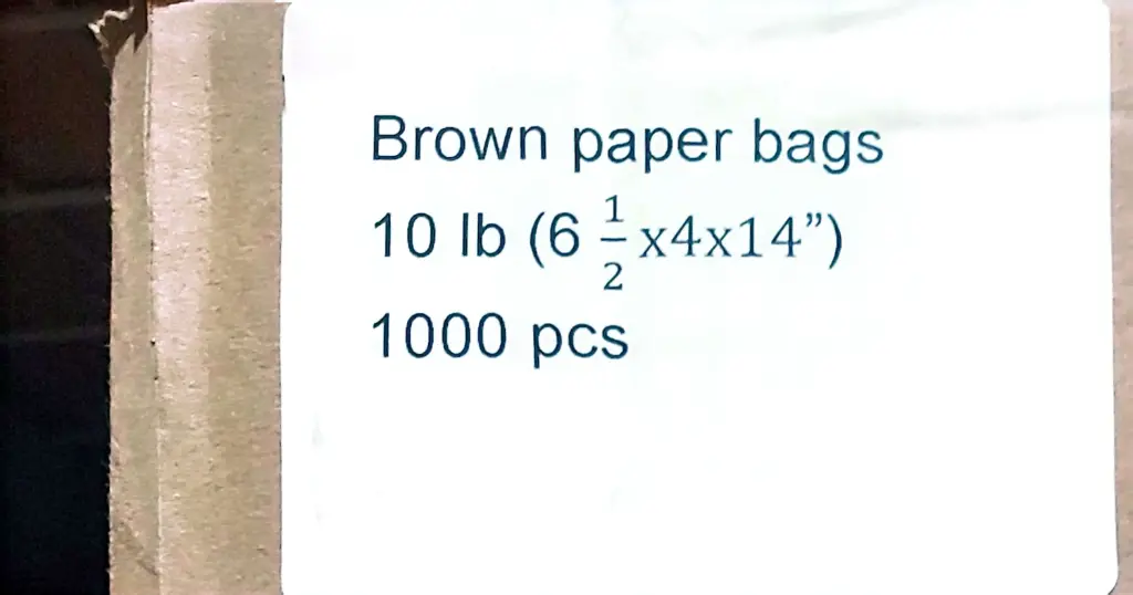 10Lb- Kraft Paper Bag-6x4x14-1x1000 Ct
