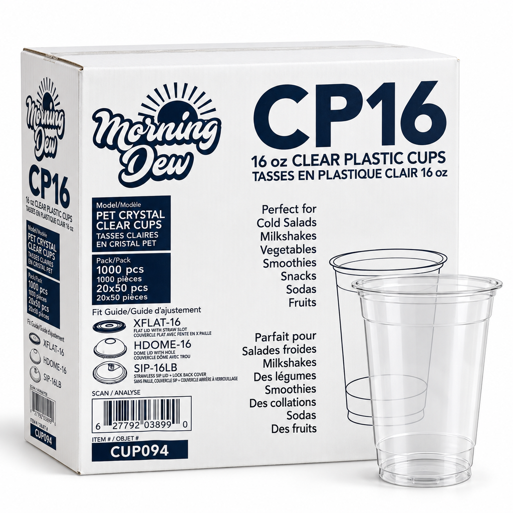 Morning Dew - 16oz Clear Plastic Cups - 1000 pcs - Case