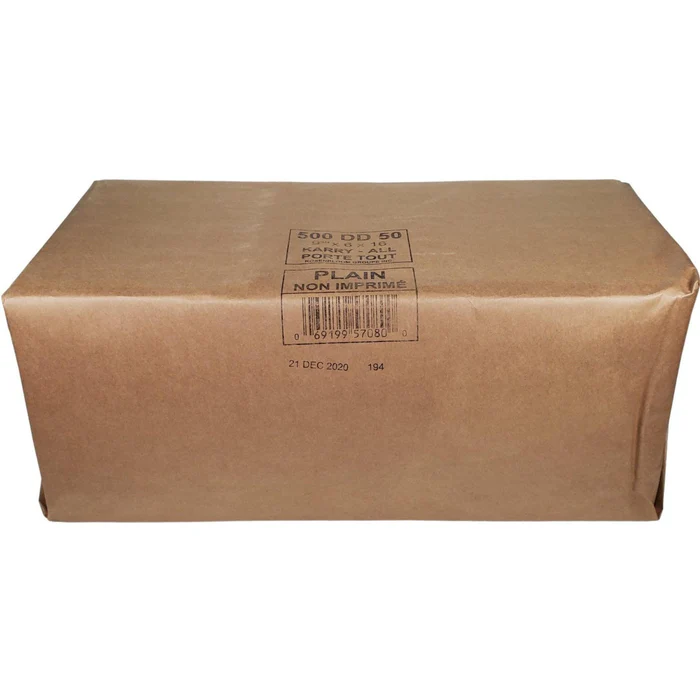 [BAGG100] Grocery Bags Kraft DD50 - 9x6x16 -500 count