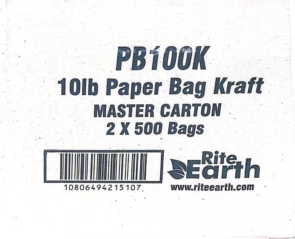 Rite Earth PB100K-Paper Bag Kraft-10Lb-2x500 PC