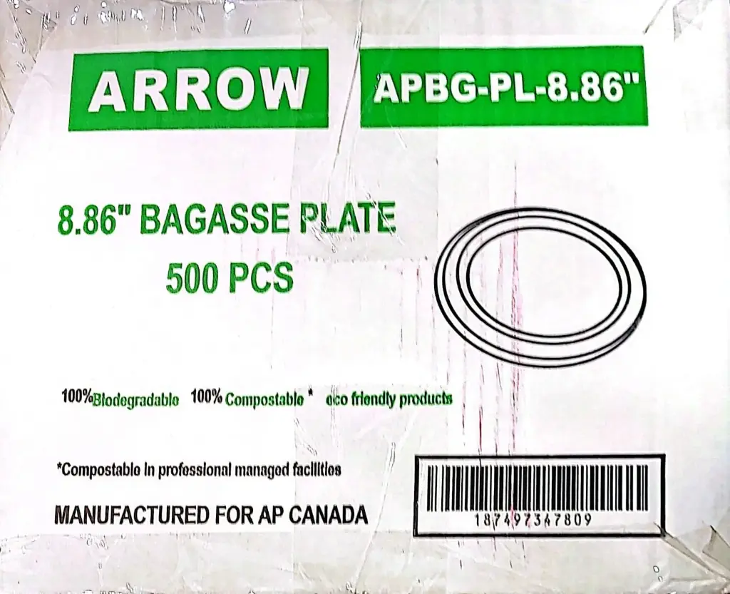 PLT08 - Arrow APBG-PL-8.86" Bagasse Plate-1x500 PC