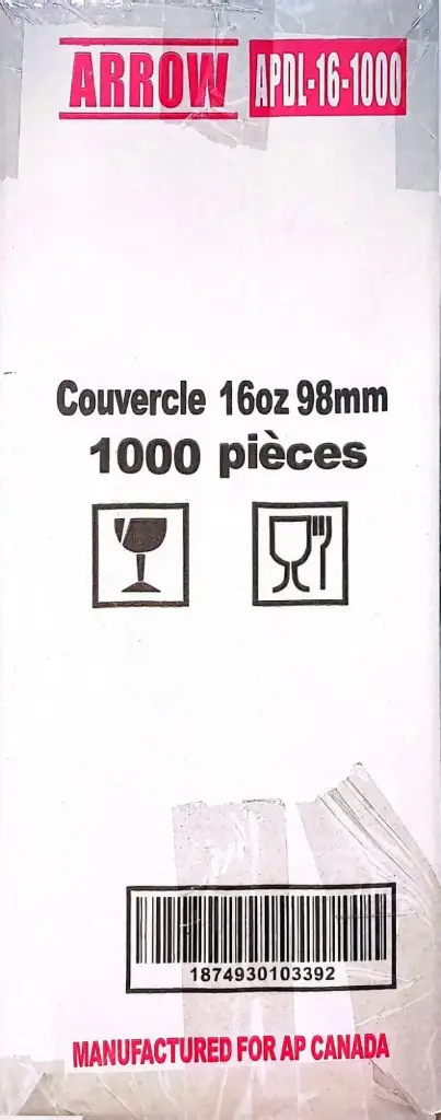 LIDA16 - Arrow 16oz Soup cup Lid 98mm-1x1000