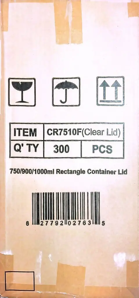 Eco Craze - Lids for Rectangle Container-750/900/100 Ml-1x300 PC