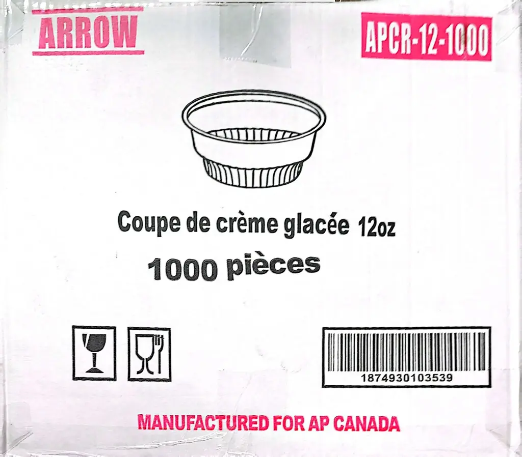 CUPI12 - Arrow 12 oz Icecream Cups-1x1000 PC