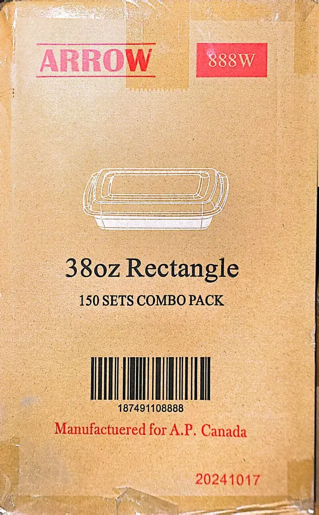 Arrow - 38oz Rectangle Combo - 150 sets - Case