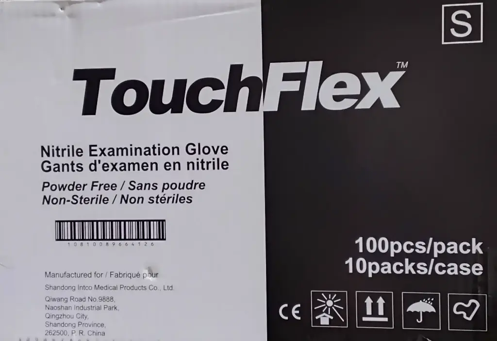 TouchFlex Black Nitrile Golves Small - 10 x 100