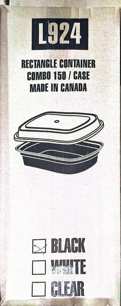 L924 Rectangular Container Combo Black-1x150 PC