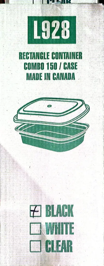 L928 Rectangular Container Combo-Black-1x150 PC
