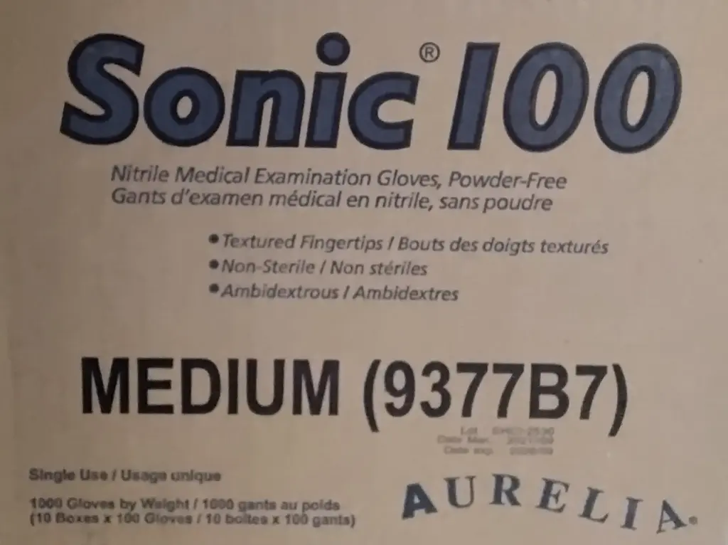 Sonic 100 Blue Nitrile Medical Gloves Medium - 10 x 100