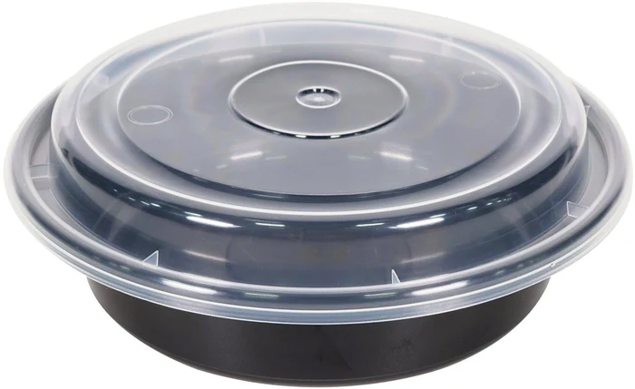 Maple Leaf-6" Round Container Combo-Black-1X150 PC