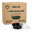 Maple Leaf - 6" Round Container Combo - Black - 150pcs - Case