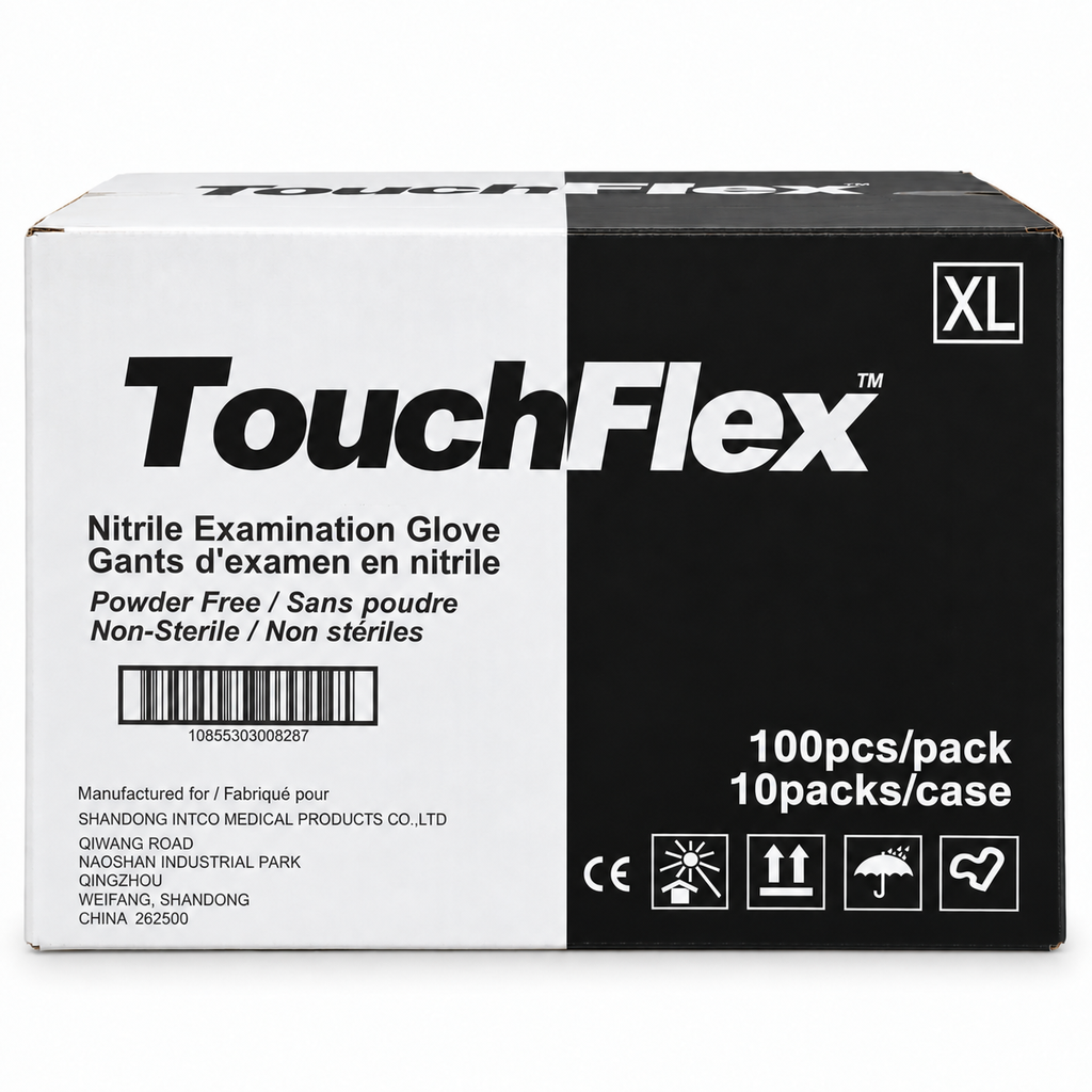[GLVT014-10] TouchFlex - Black Nitrile Black Gloves X-Large - 10 x 100 - Case
