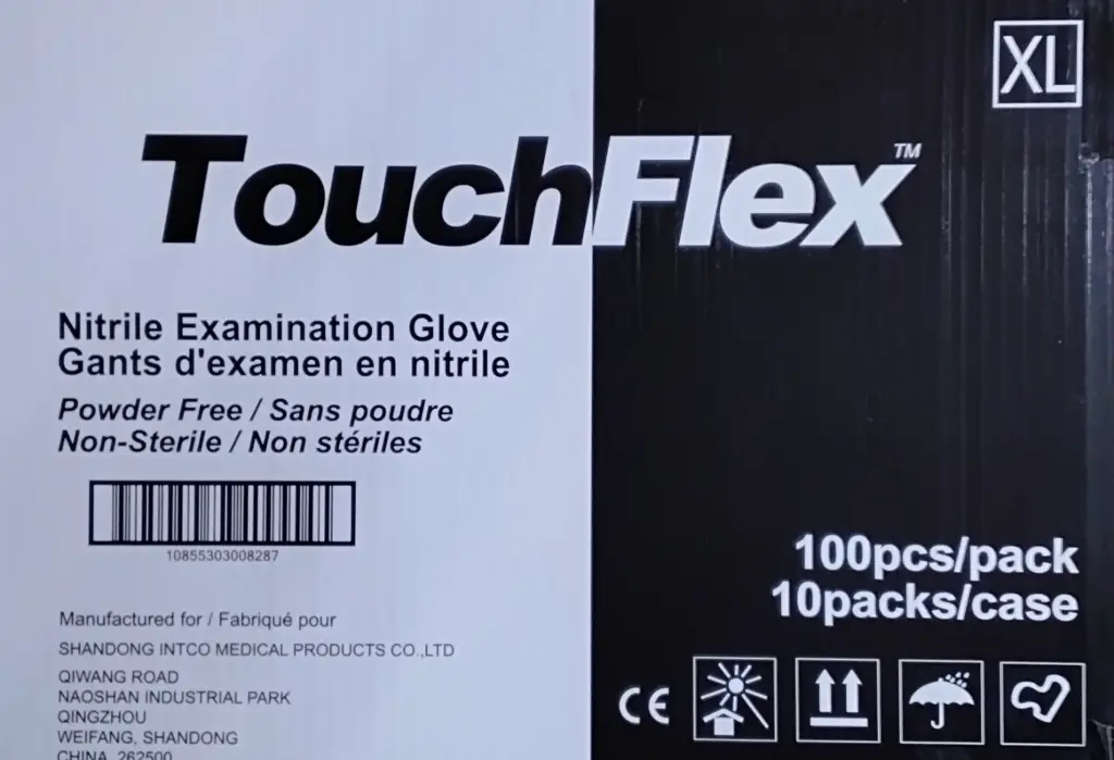 TouchFlex Black Nitrile Black Gloves X-Large - 10 x 100