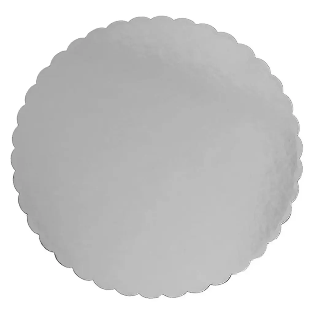 Excellent - 8" Round Silver x .045 - Scallop Sheets - 250 Ct - Case