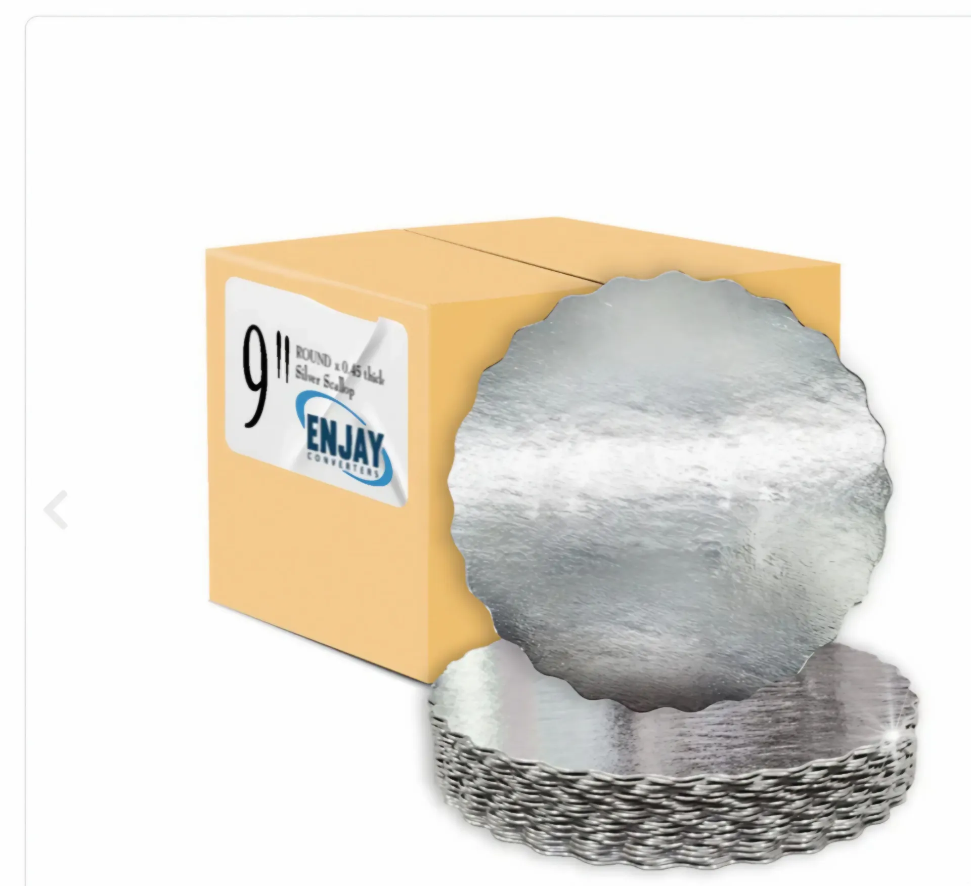 Excellent Sliver Scallop Edge 9" Round × .045 - 250 Pcs
