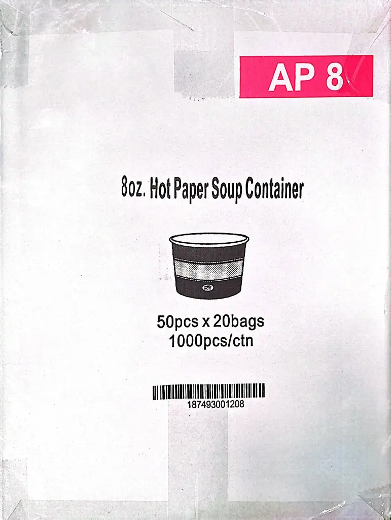 Arrow AP8-Hot Paper Soup Container 8oz-1x500 PC