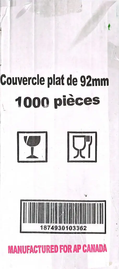 Arrow 12-100-92mm Flat Lid-1x1000 PC