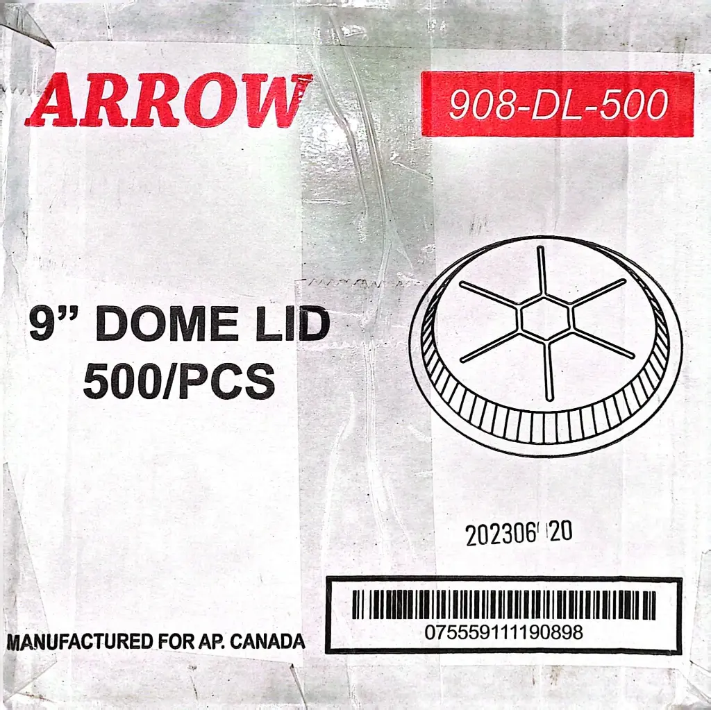 Arrow 908-DL-500-9" Dome Lid-1x500 PC