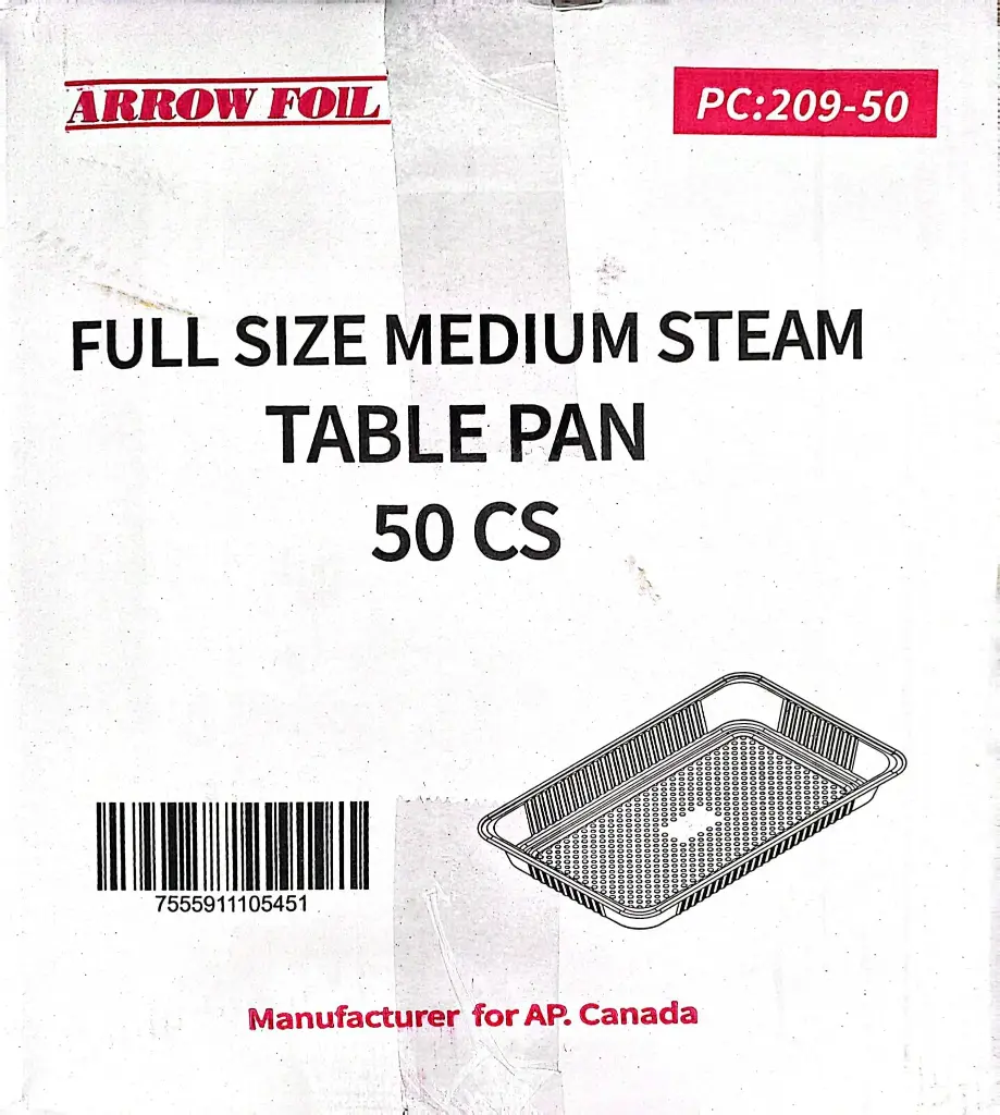 Arrow Foil Full Size Medium Steam Table Pan-1x50 PC