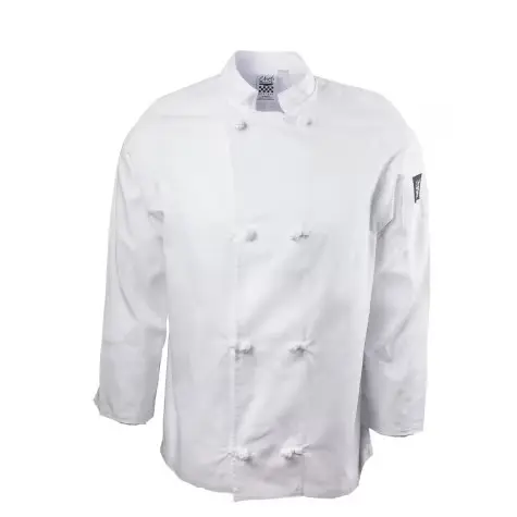 Chef Revival J050-2X Poly Cotton Chef Jacket, Cloth Knot, 2X, White