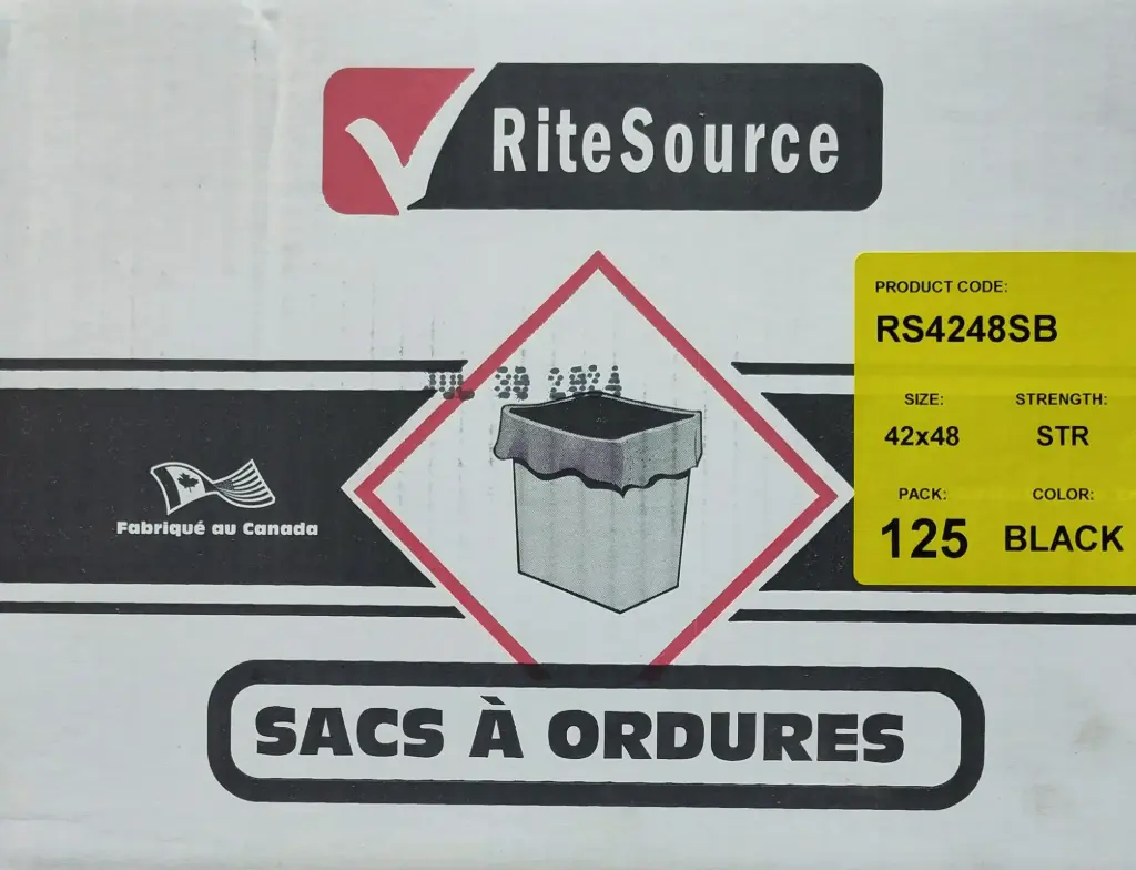 GBG4248 - RiteSource 42X48 STR BLACK GARBAGE BAGS (125 ct)