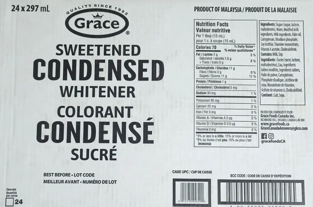 GRACE SWEETENED CONDENSED MILK 24X297ML