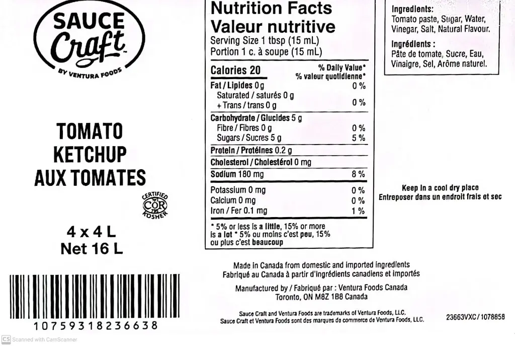 Sauce Kraft-Tomato Ketchup-4x4L