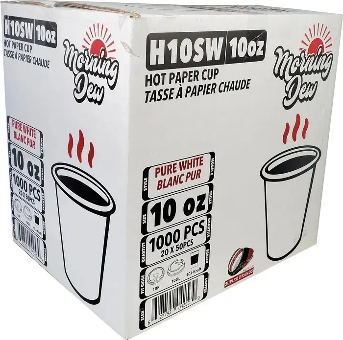 CUPM10 - Morning Dew Hot Cup White -10oz-24oz-1x100 PC