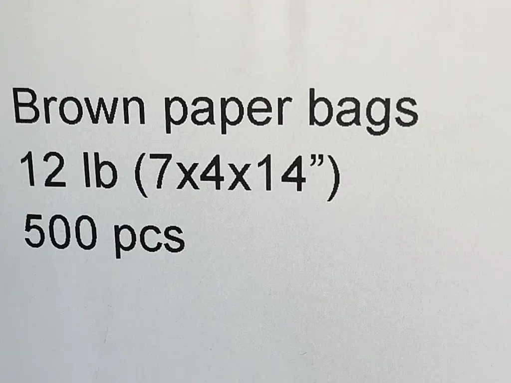 [BAGP012] Paper Bags - Brown - Kraft - #12 - 12lb - 500/Pack