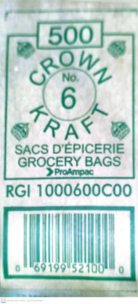 Crown Kraft No 6lb -Grocery Bags - 500ct