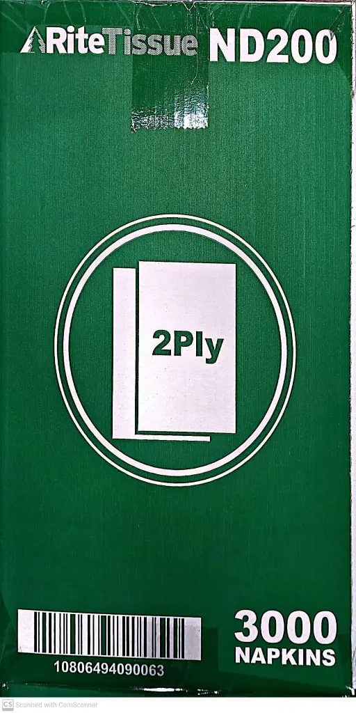 RiteTissue  2 ply Dinner Napkin, 3000/cs - ND200