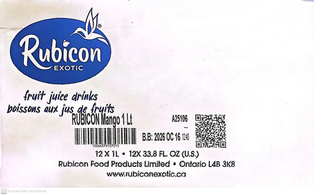 Rubicon Fruit Juice Mango-12x1L