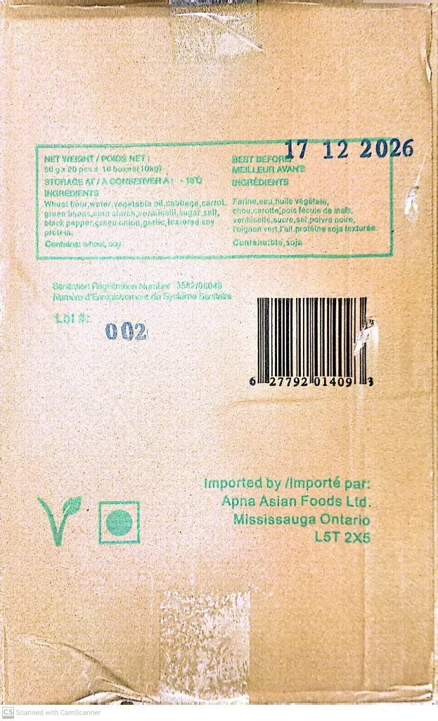 Red Dragon Food-Vegetable Spring Rolls-50G-1x200PC