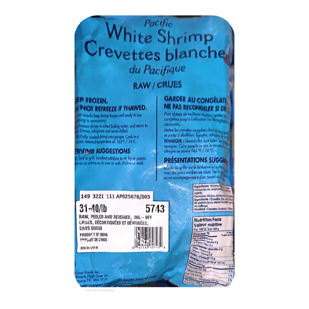 Pacific-White Shrimp-31/40- 1x40Lb