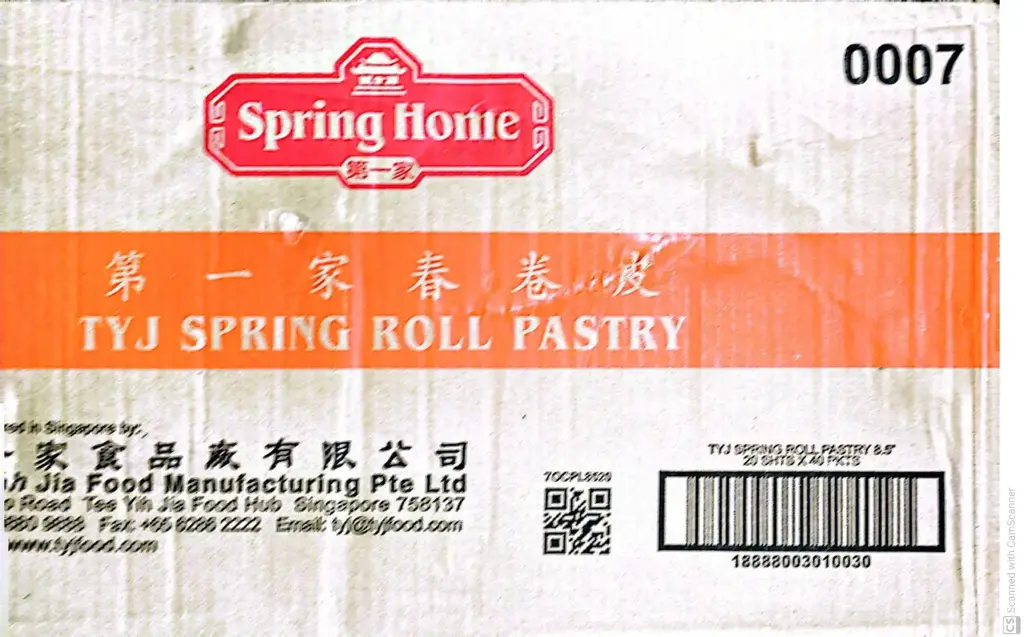 Spring Home - 8.5" Spring Roll Wrappers - 40x20 Ct - Case