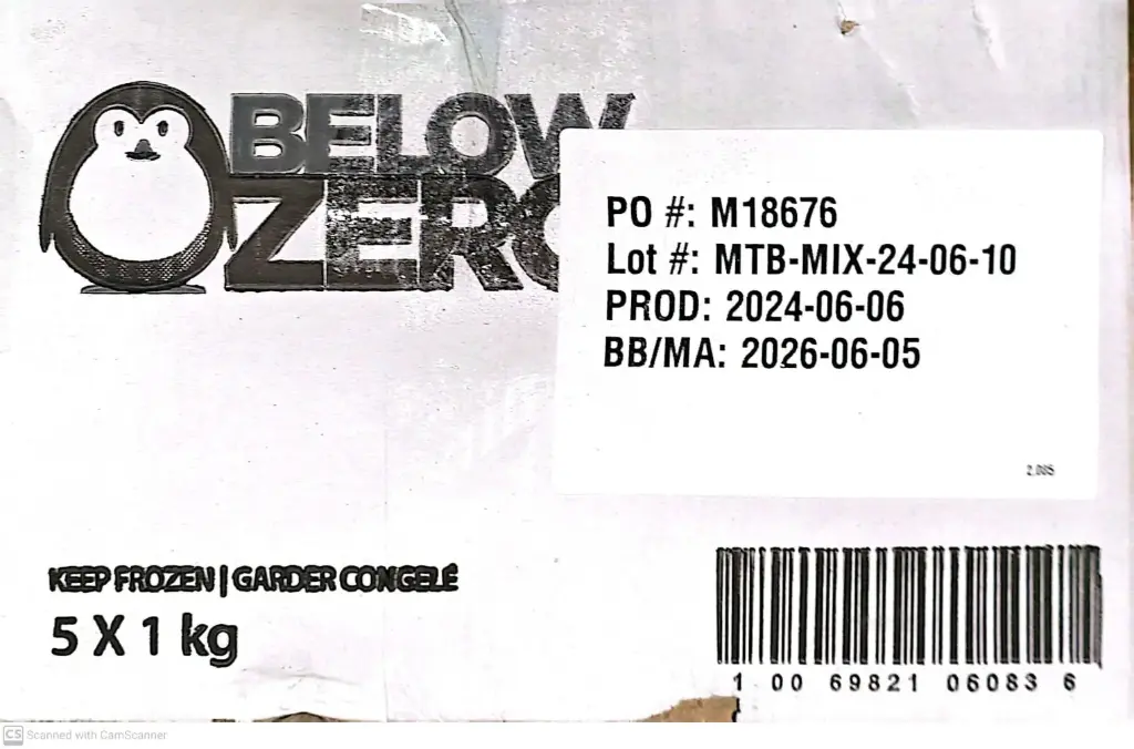 Below Zero Gardner Congele-5x1 Kg