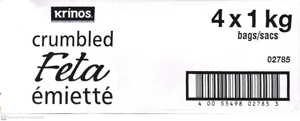 Krinos Crumbled Feta-4x1 Kg