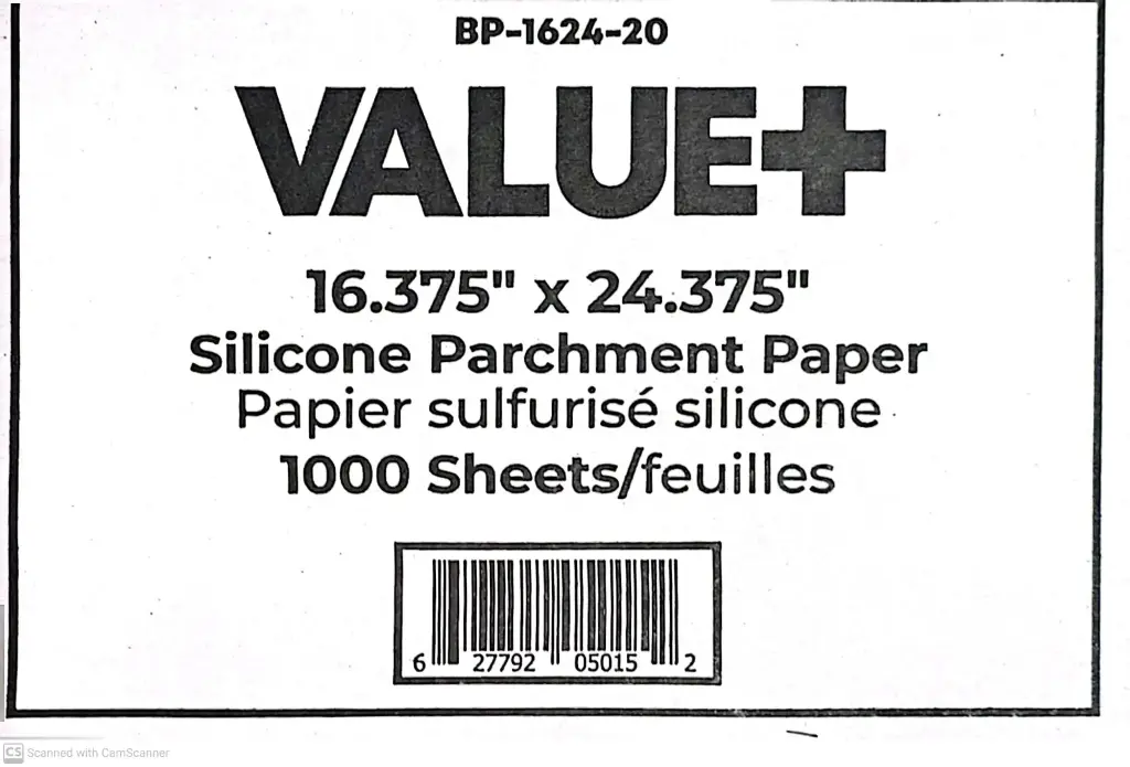Value + 16.375" x 24.375"-Silicon Parchment Paper-1x100 Pc