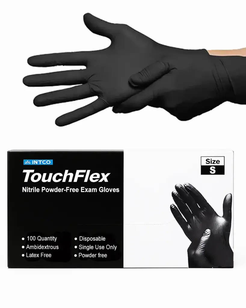TouchFlex Black Nitrile Examination Gloves Large 10 x 100
