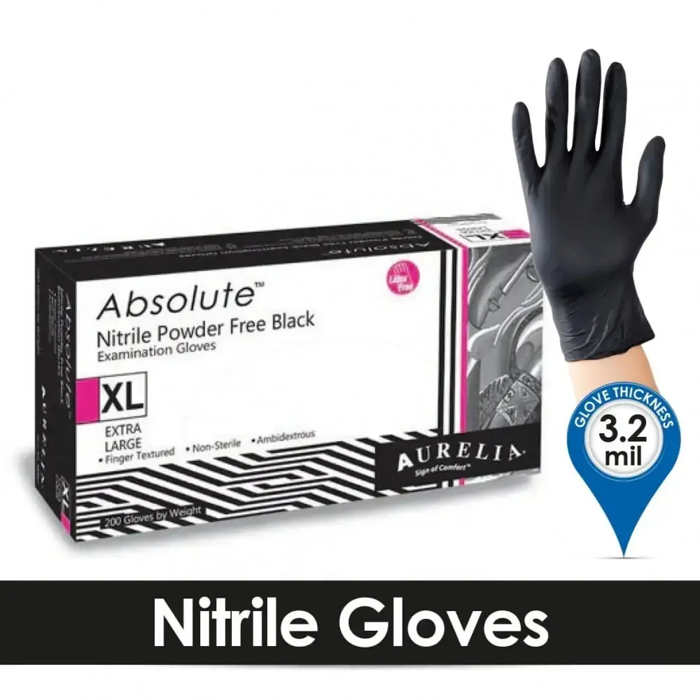 Absolute Nitrile Powder Free Black-XL-1x100