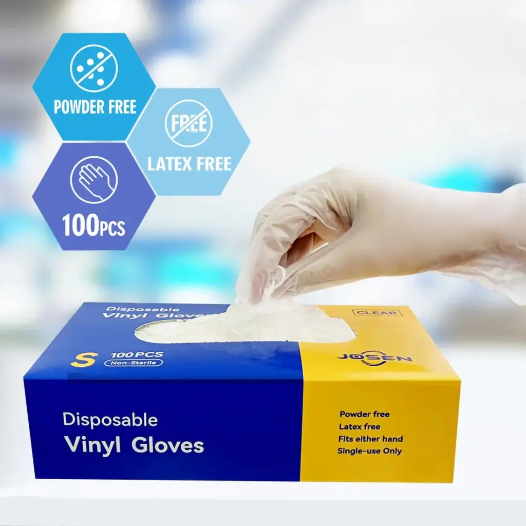 Puraloc Disposable Vinyl Gloves-MED -1x10x100
