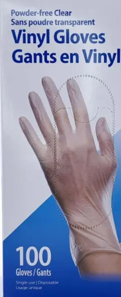 Brown Box Clear Vinyl Gloves Medium - 10x100
