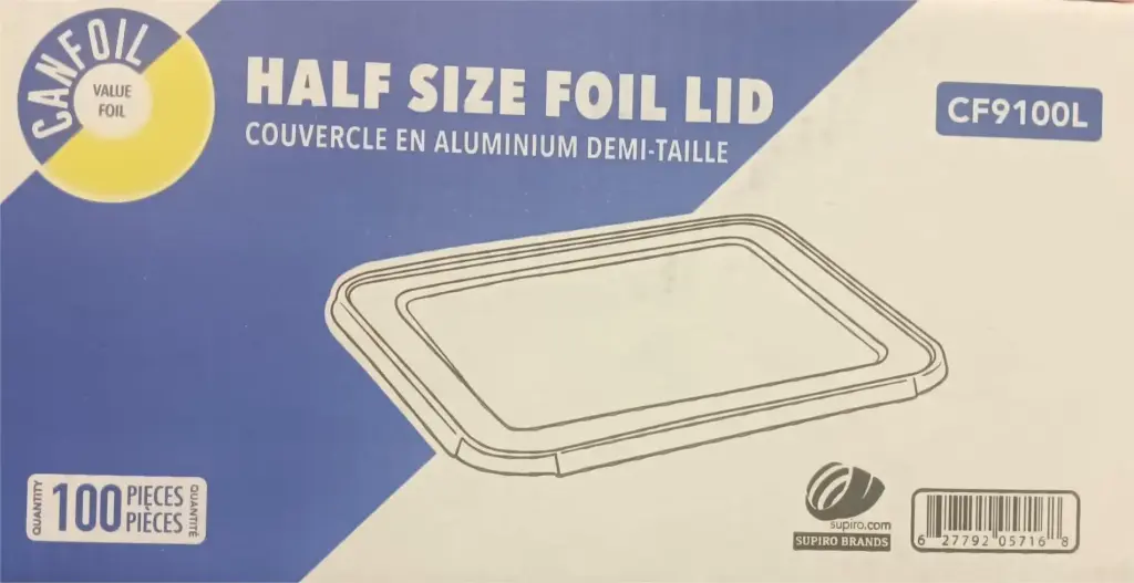 HLID100 - Canfoil Half Size Deep Lid - 1x100