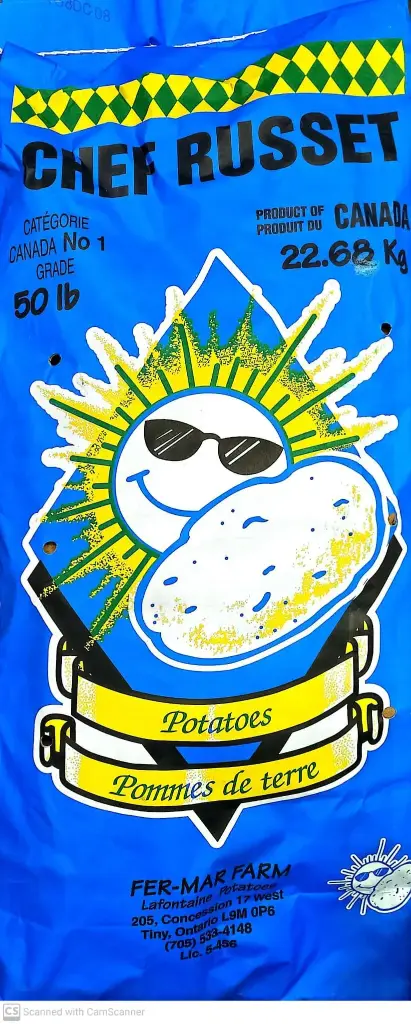 Potatoes Chef Russet-1x22.68 Kg