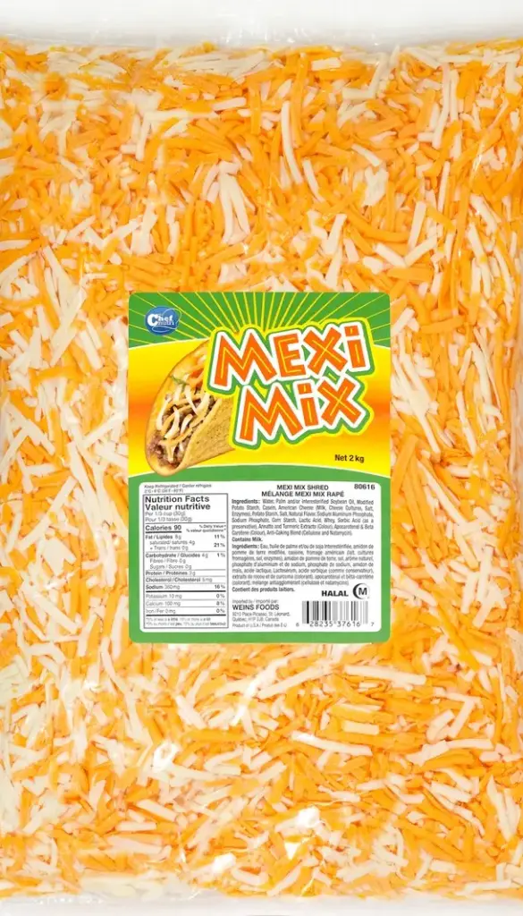 Chef Nutri - Cheese -Shredded Mexi Blend - 2 Kg - Each