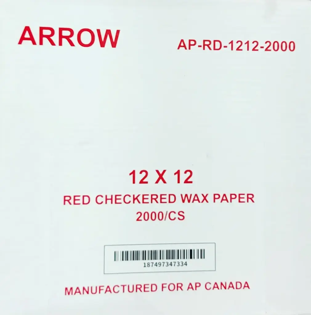 [WRAP002] Arrow - Red Checkered Wax Paper - 2000 ct - Case
