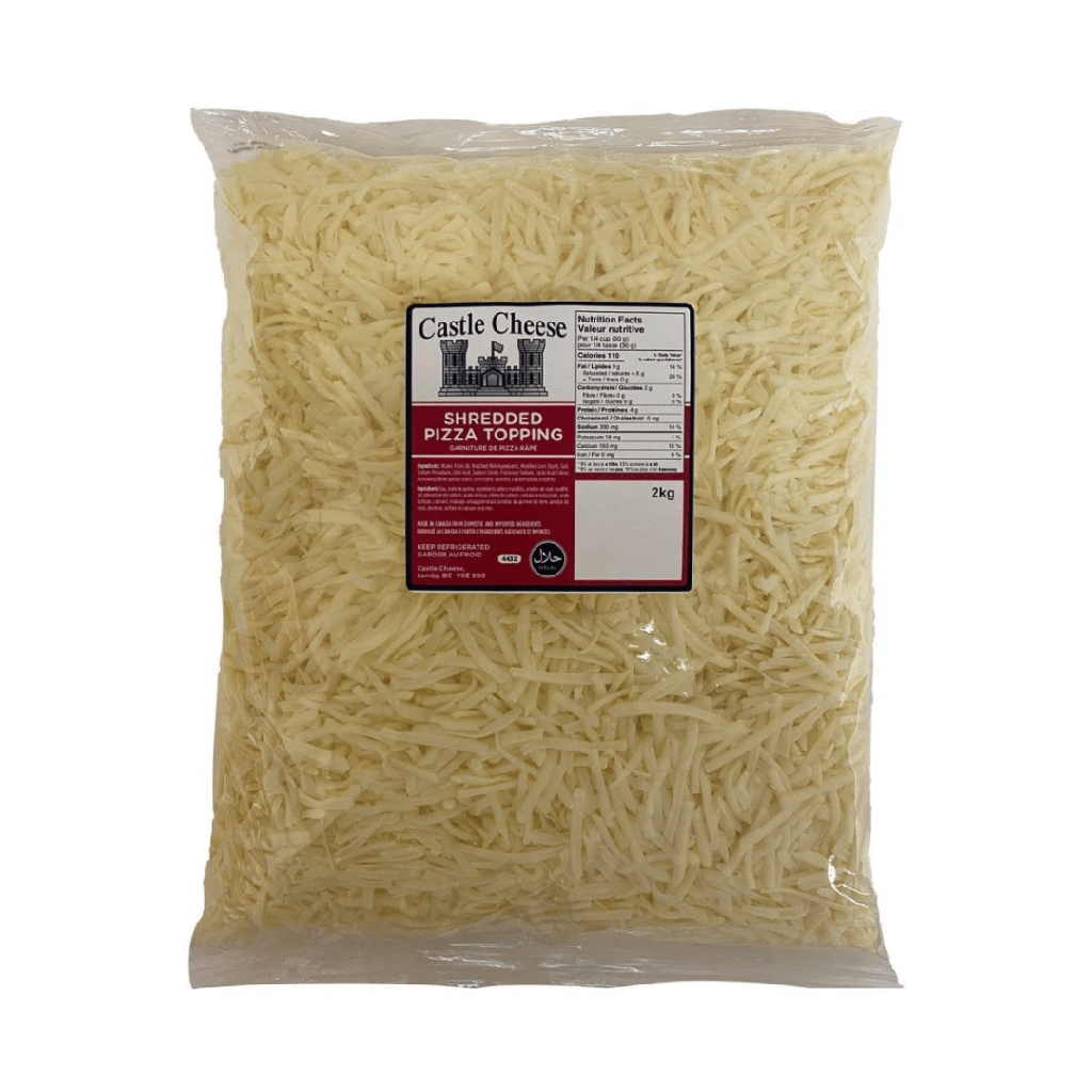 [DAIC010] Castle Cheese - Shredded Pizza Topping - 2Kg - Each