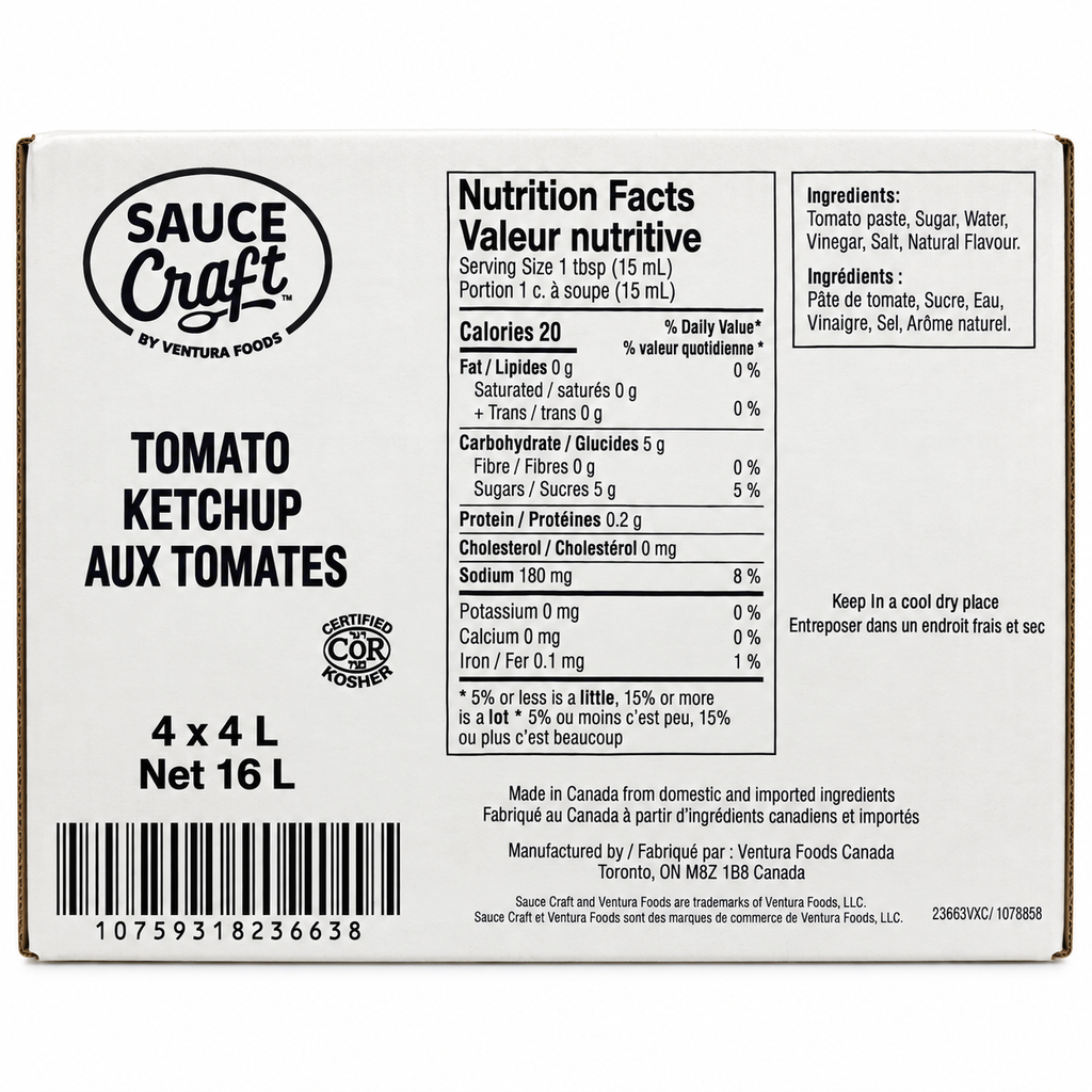 [CONS001-4] Sauce Craft - Tomato Ketchup Bottle - 4 x 4L - Case