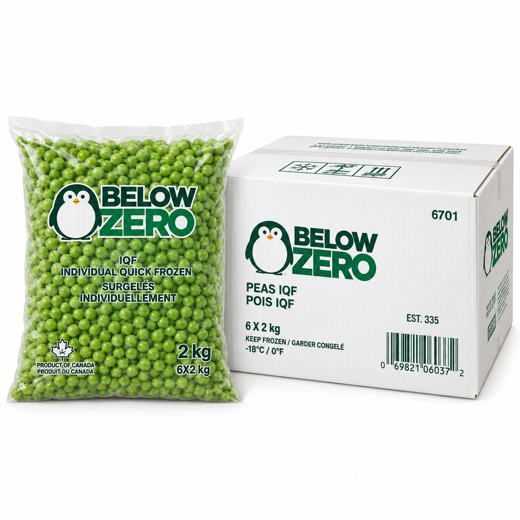 [FROZ001-6] Below Zero - Frozen Peas - 6701 - 6x2Kg - Case