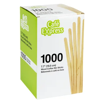 Cafe Express - 7.7" Wood Coffee Stir Sticks - 1000Pcs